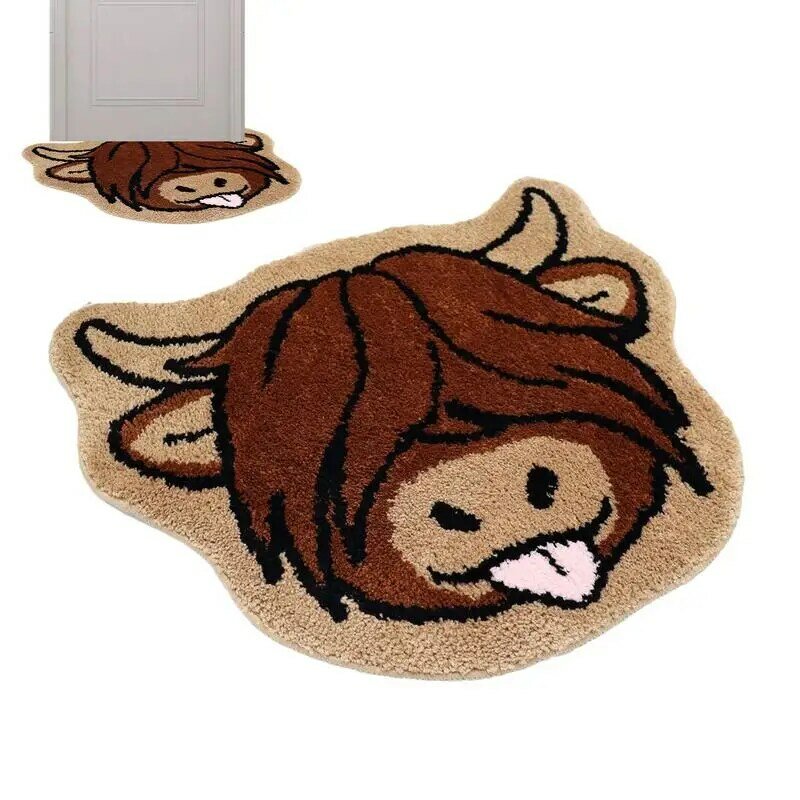 Highland Cow Bath Mat Anti Slip Highland Cow Carpet For Kitchen Comfortable Bathroom Carpet Mat Dirt-Resistant Shower Mat