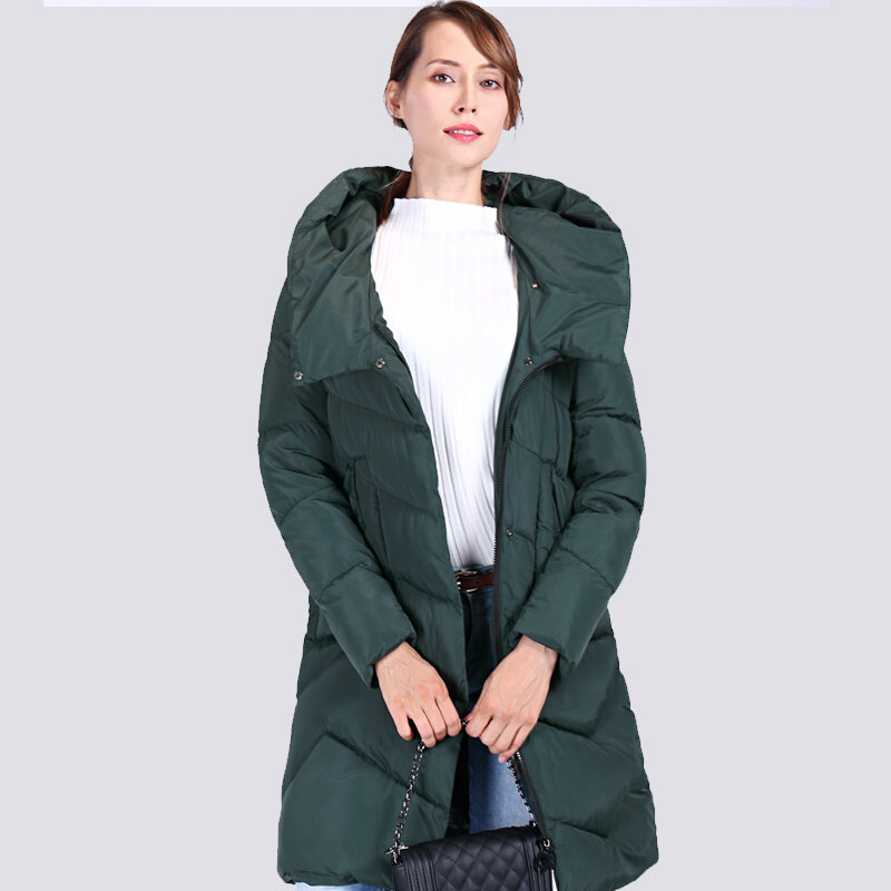 2022 primavera outono parka feminino quente à prova de vento fino casaco longo acolchoado de algodão gola em pé jaquetas outwear