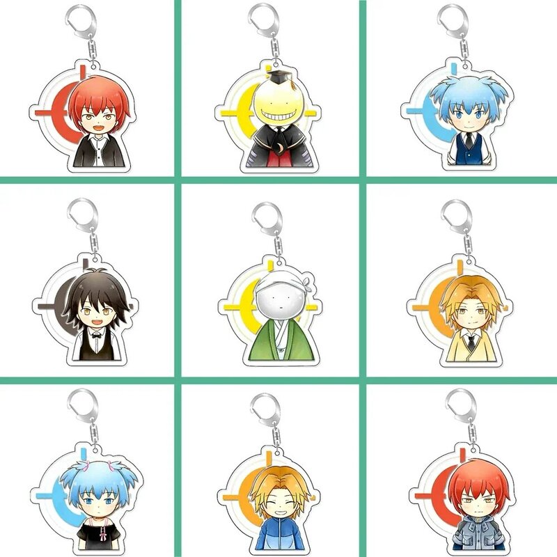 Anime Assassination Irritation Room Korosensei Shiota Stationary ISA Cartoon Acrylique Keychain, Key Ring Bag Tag