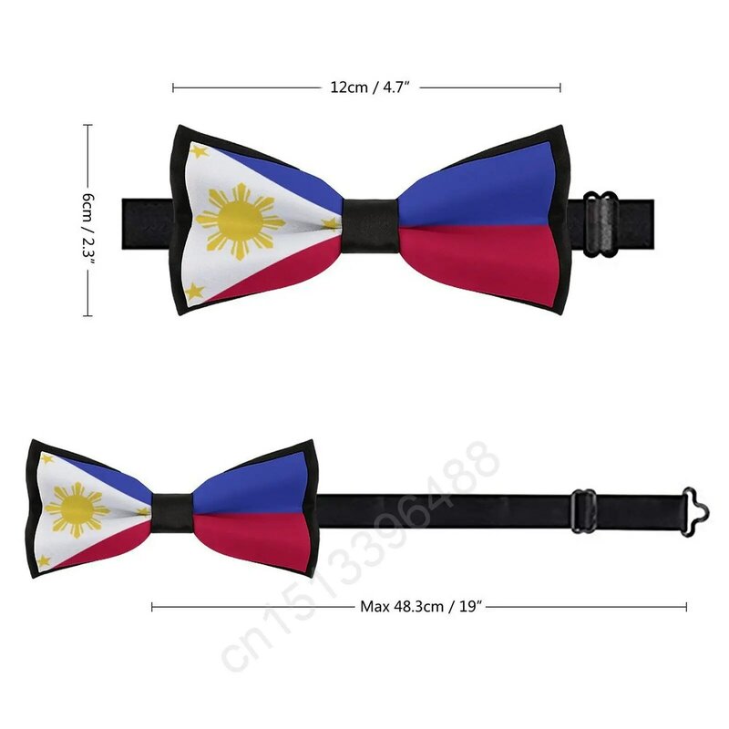 Dasi kupu-kupu bendera Filipina poliester baru untuk pria mode kasual dasi kupu-kupu pria dasi untuk dasi pesta pernikahan