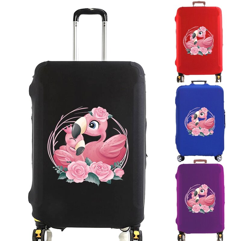 Pokrowiec na bagaż zabezpieczenie walizki elastyczność futerał odporny na zarysowania 18-32 Cal wózek podróżny duże usta nadruk flaminga pojemnik na kurz