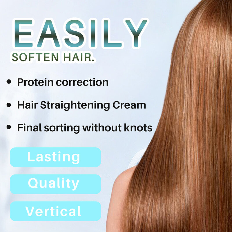 Crema alisadora de queratina para el cuidado del cabello, corrección de proteínas, pelo liso, 50g