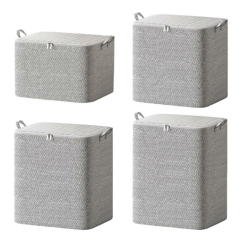Foldable Blanket Storage Bag Non Woven Stackable Lightweight Clothes Storage Bags for Clothing Sweaters Toys Pillows Bed Sheets