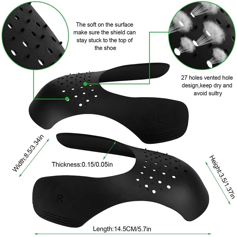 4Pcs Crease Protector Shoe Head barella Sneaker Anti piega piega rugosa supporto per scarpe puntale Sport piega Protector Dropship