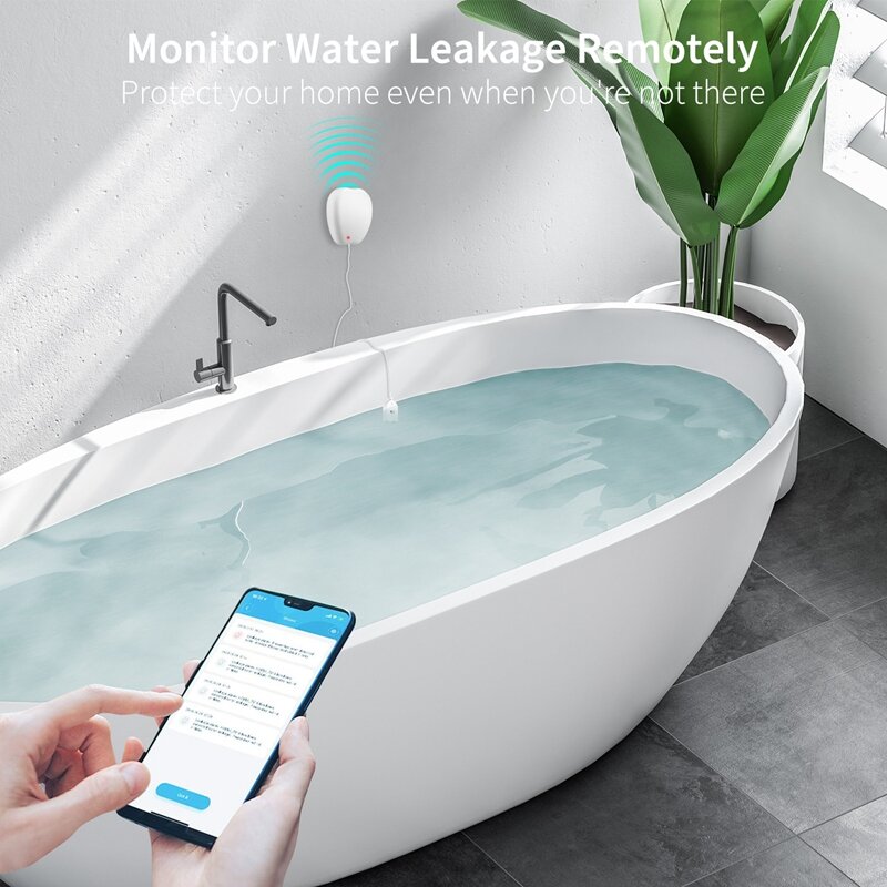 Water Alarm Sensor Wifi Water Leak Detector Overflow Flood Leakage Alerts Remote Monitor Leak Notifications
