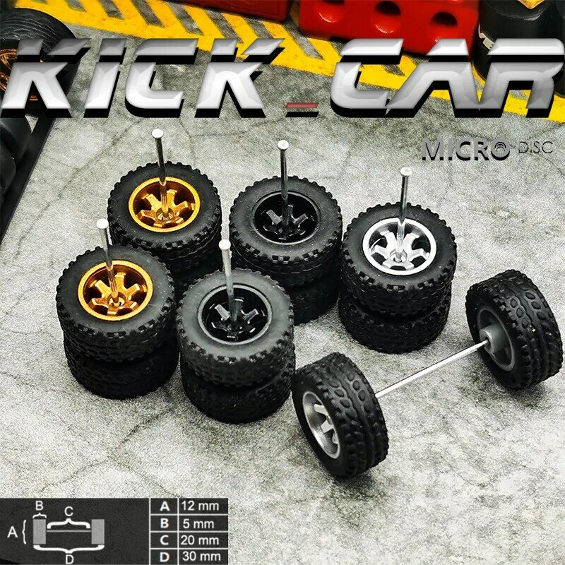 Kicarmod 1/64ラバータイヤ & ダイキャストカーホイール (1:64、ピックアップトラック用) 、ミニチュア大型セダン