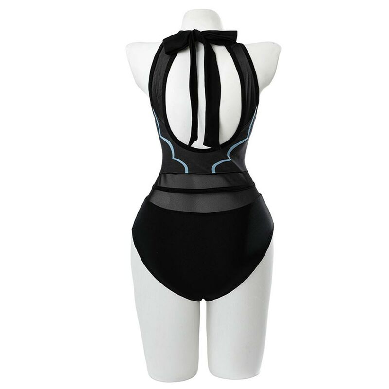 Genshin Impact ชุดคอสเพลย์ผู้หญิง fischl สำหรับเด็กผู้หญิงชุดว่ายน้ำจั๊มสูทเซ็กซี่เสื้อผ้าปลอมตัวแนวเทศกาลฮาโลวีน