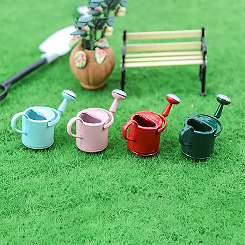 1pc Metal Miniature Vintage Watering Can Garden Toy Model Scene Dollhouse Accessories Watering Can Mini Sprinkler Kids Toys