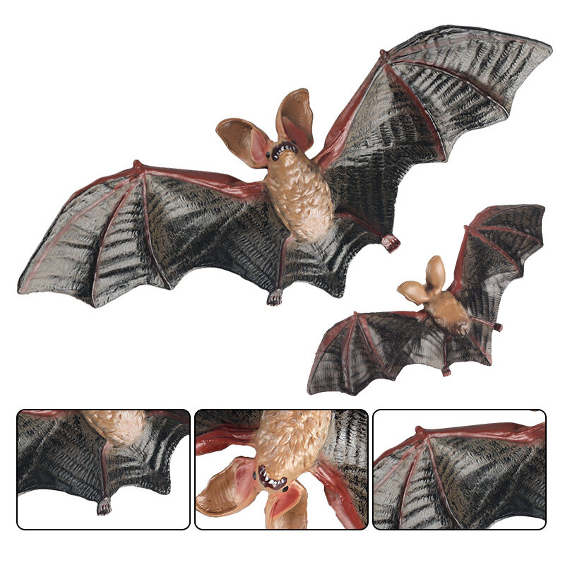 새로운 시뮬레이션 야생 동물 모델 박쥐 비행 여우 미니 액션 피규어, 어린이 컬렉션 장난감 선물