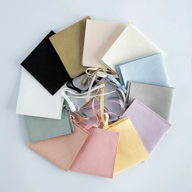 10pcs Microfiber Jewelry Packaging Pouches for Wedding Ring Earrings Necklace Christmas Presents Gift Bag Small Velvet Pouches