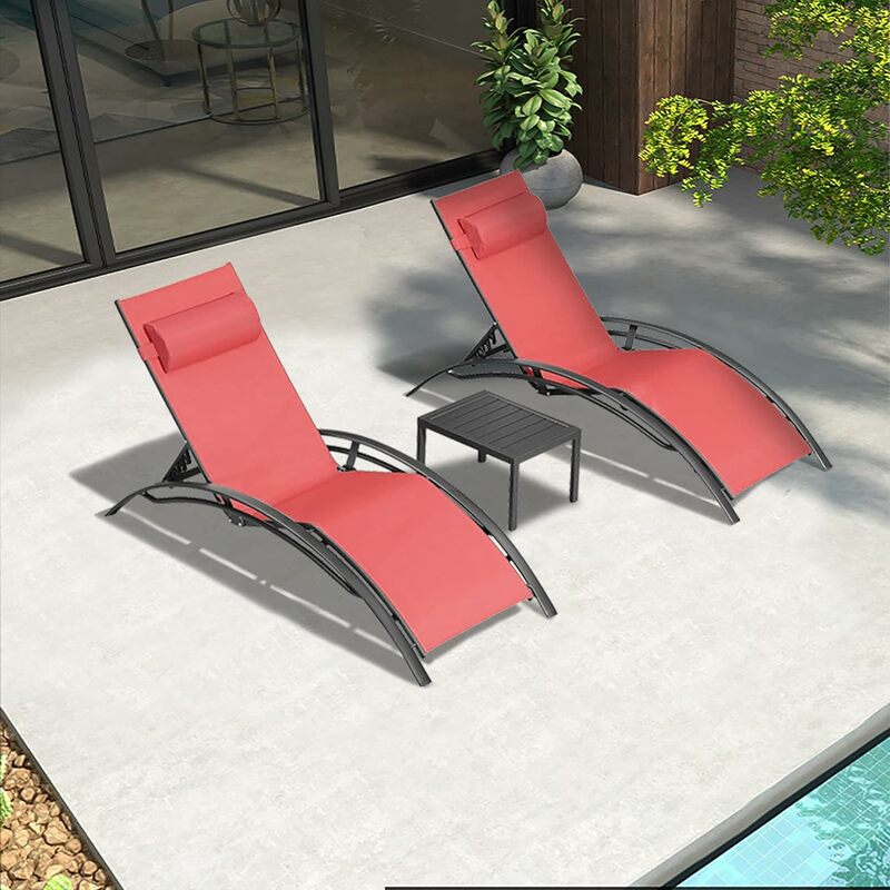 Lila Blatt Terrasse Chaiselongue Set Outdoor Lounge Stuhl Strand Pool Sonnenbaden Rasen Liege Liegestuhl außerhalb Bräunung