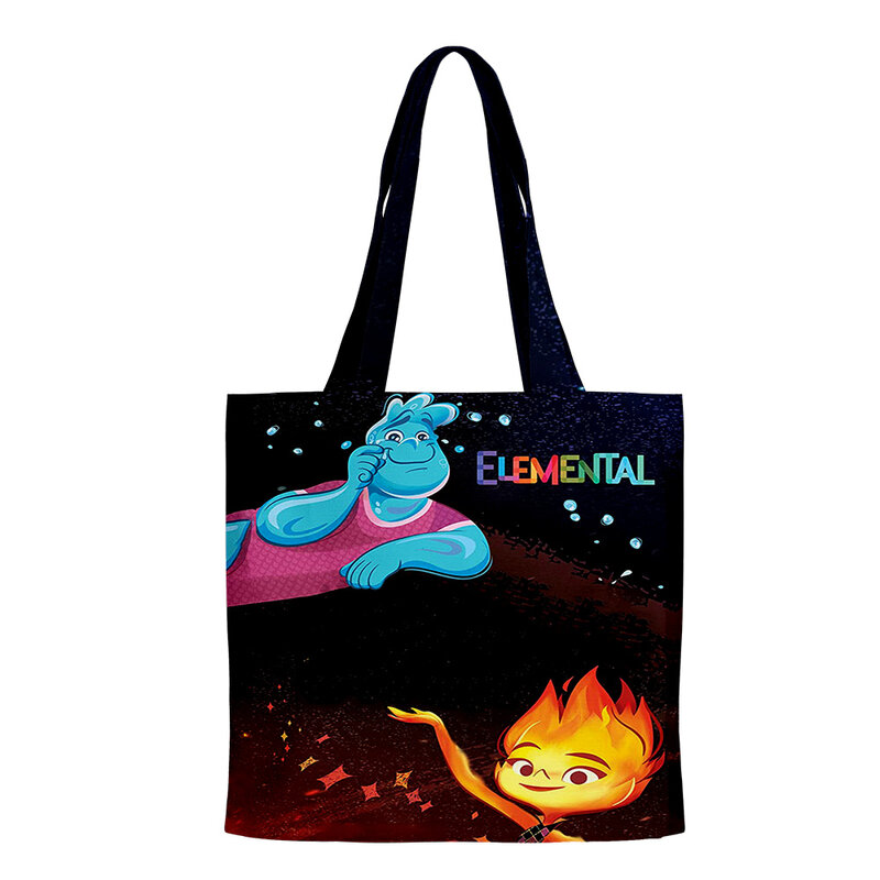 Movie Elemental 2023 New Cartoon Thriller Bag Shopping Bags Reusable Shoulder Shopper Bags Casual Handbag