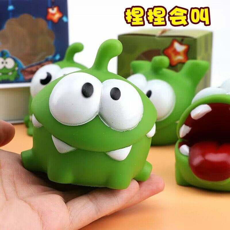 1 szt. Kawaii przeciąć linę z Nom lalki zabawki gra o modzie animowana zielona żaba zwierzęta dla chłopców dziewczynki nastolatki świąteczne prezenty urodzinowe