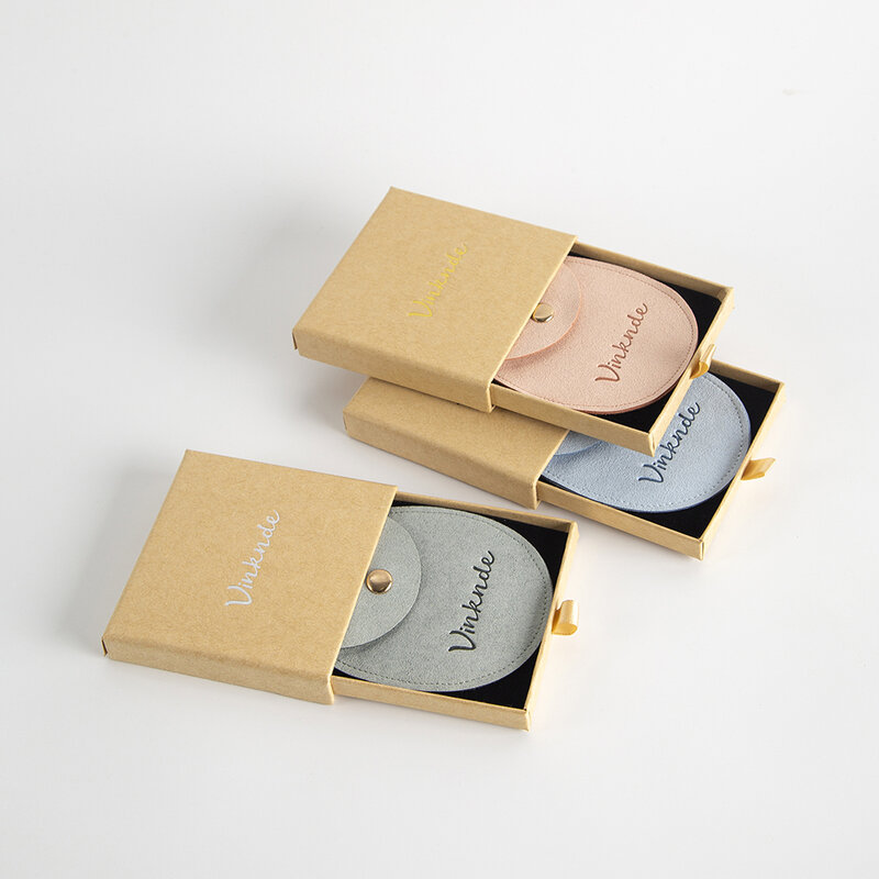 100pcs Bulk Paper Drawer Box Custom Ring Earring Box with Balck Sponge Personalized Logo Necklace Package Bulk Jewelry Snap Bag