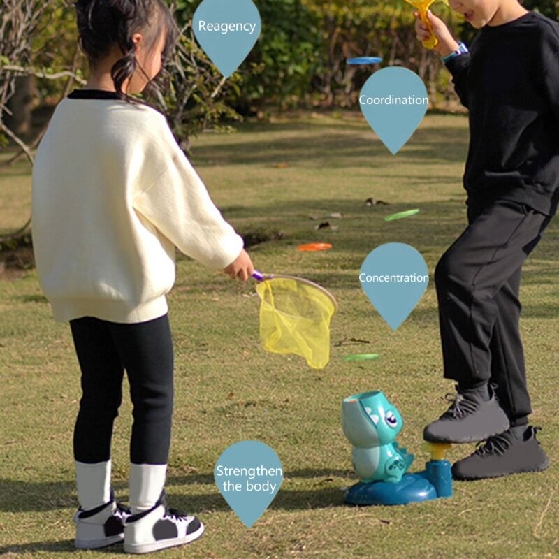 Hélice de disco volador para atrapar al aire libre, platillo volador, lanzador de pies, juguetes deportivos para niños, juego para césped de jardín