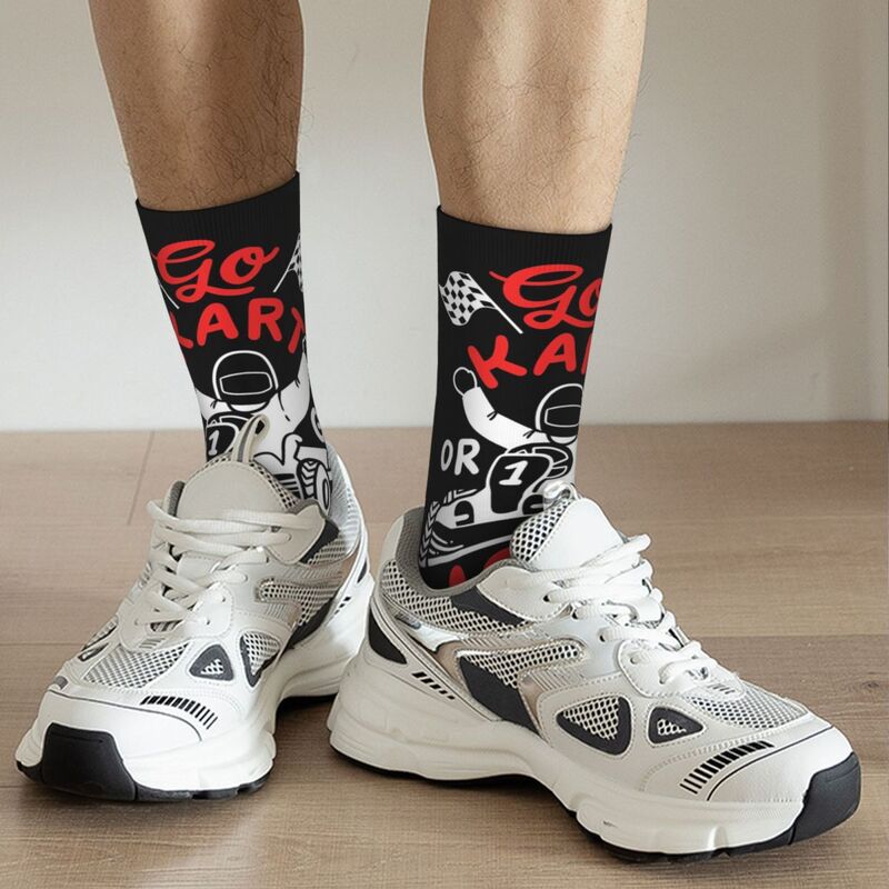 Носки Go Karting в стиле Харадзюку супер мягкие чулки всесезонные длинные носки аксессуары для подарка унисекс