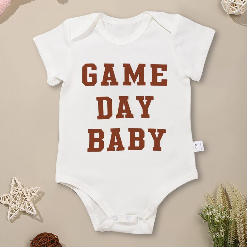 Game Day Baby Cotton Onesie Outdoor Play Casual Toddler Boy Girl Clothes O-neck Short Sleeve Bodysuit Infant Items Hot Sale