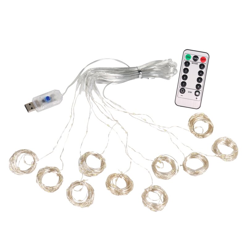 USB LED 커튼 화환 꽃줄 LED 조명, 크리스마스 스트링 조명, 크리스마스 장식, 2022 휴일 웨딩 장식