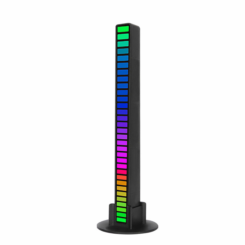 Barre Lumineuse RVB à 32 LED en Alliage d'Aluminium, Commande Vocale, Son, Bureau, Voiture, Musique, DJ, Studio