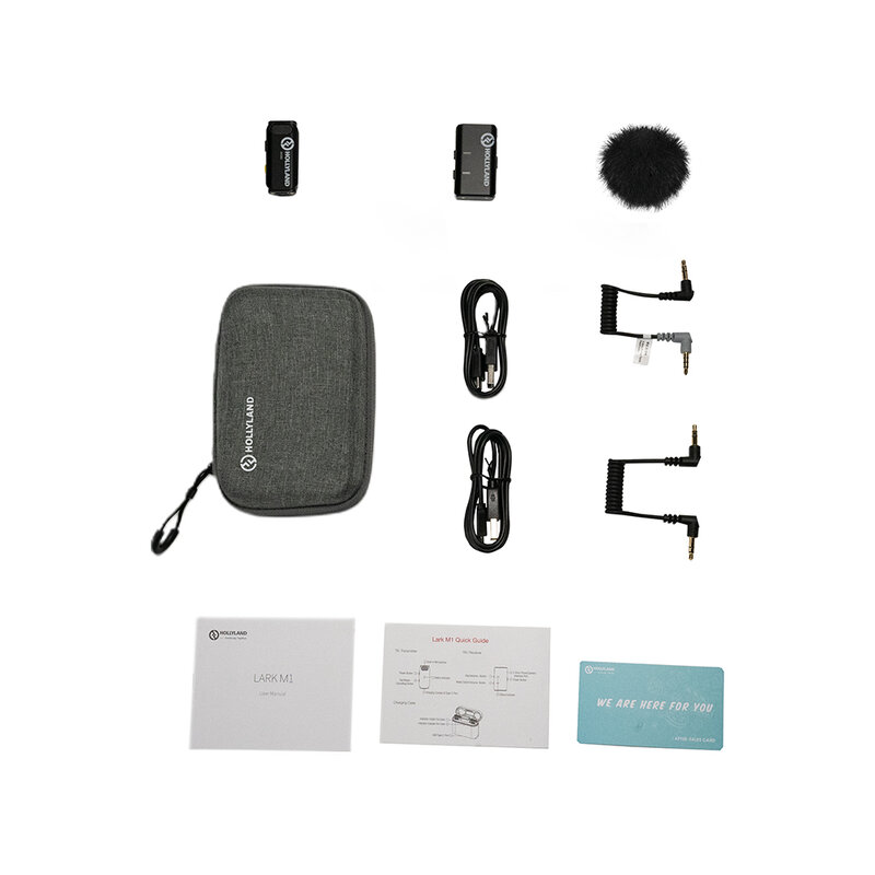 Hollyland Llavabo Dallas Duo-Microphone sans fil portable avec étui de charge, mini micro-cravate, audio, vidéo, statique pour le matin, 600 pieds