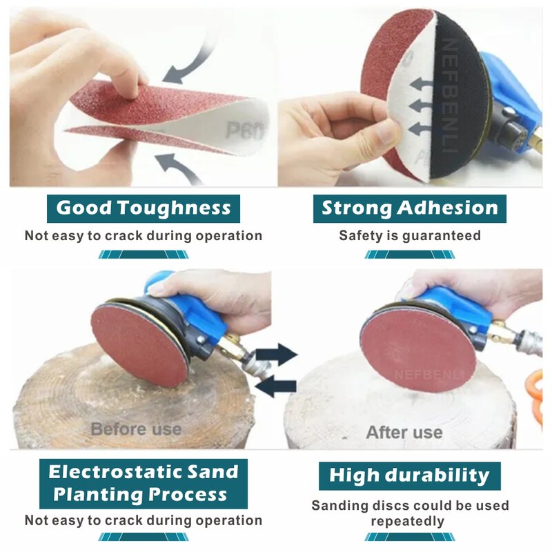 100Pcs 4 Inch Round Sandpaper Disk Abrasive Polish Pad Plate Sanding Sheet Polishing Kit Grit Paper Discs Grit 60-800