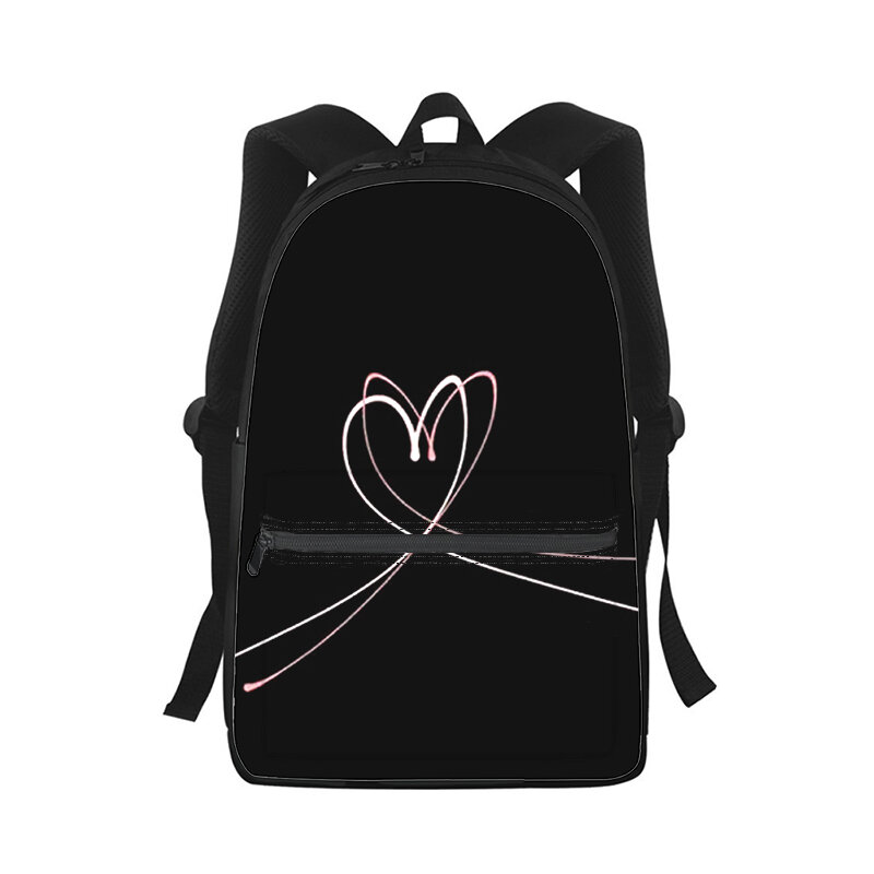 กระเป๋าเป้สะพายหลังรูปหัวใจสำหรับผู้ชายผู้หญิงลายกุหลาบสีสันสดใส3D นักเรียนแฟชั่นกระเป๋าเป้ใส่โน๊ตบุ๊คไปโรงเรียนสำหรับเด็กกระเป๋าสะพายไหล่เดินทาง