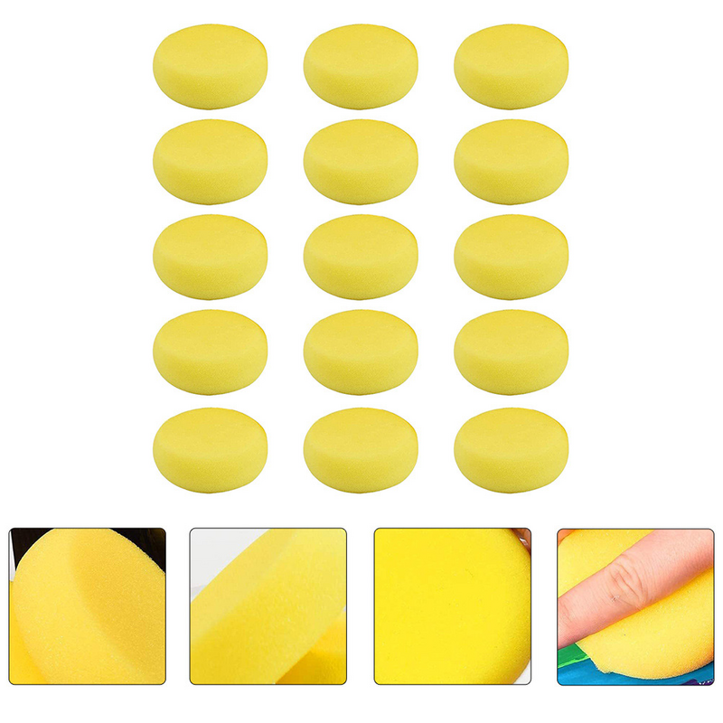 Éponges absorbantes jaunes pour peinture de maternelle, accessoires de poterie, 25 pièces
