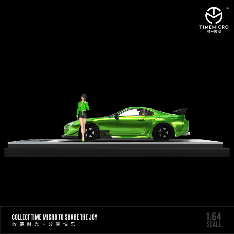 Timemmicro 1:64 Toyota Supra A80Z modello di auto in lega di rivestimento verde in metallo