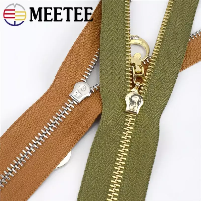 Meetee-Fechado End Metal Zippers, Zip Closure Lock, DIY Sacos, Bolsa, Kit de Reparação de Roupas, Acessórios de costura, 3 #, 15 cm, 18 cm, 20 cm, 25 cm, 30cm, 10 PCes
