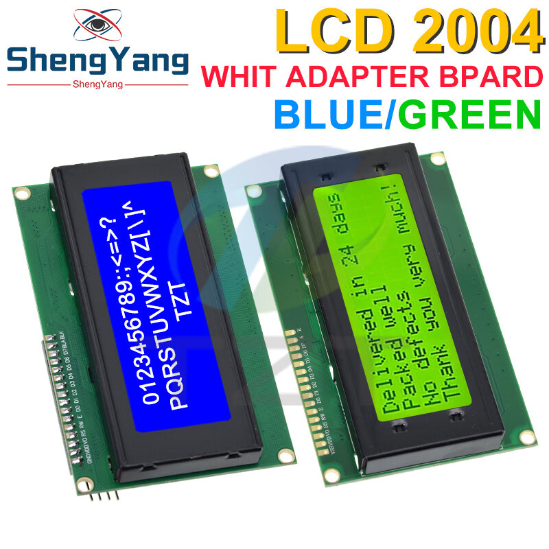 TZT LCD2004 + I2C 2004 20x4 2004A layar biru/hijau HD44780 karakter LCD /w IIC/I2C modul adaptor antarmuka seri UNTUK Arduino
