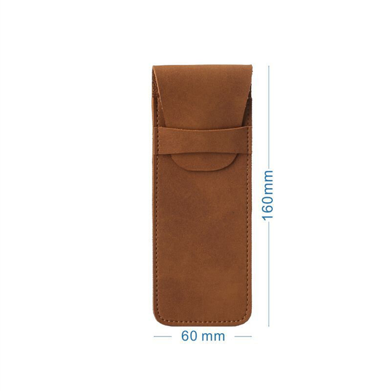 Portamatite in pelle Vintage portapenne con patta tasca portapenne portatile di grande capacità portaborse per cancelleria materiale scolastico per ufficio