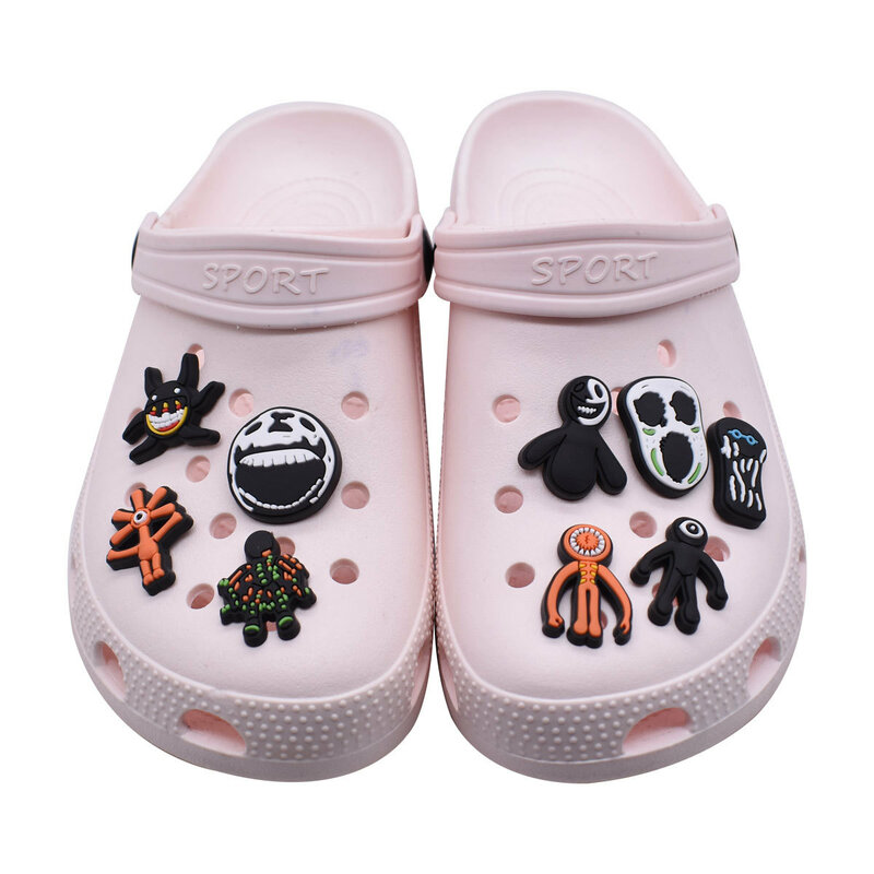 1pcs Croc Encantos Rainbow Amigos Portas Clig Acessórios Sapato Sandálias Decoração Fivela Jogo de Terror Portas Monstro para Crianças Presentes