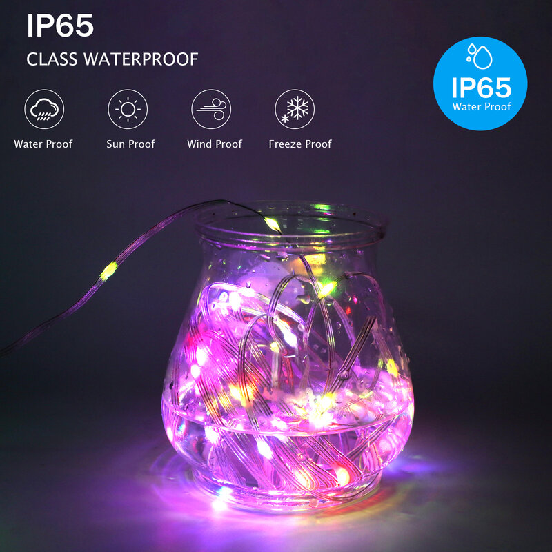الجنية RGB LED ضوء سلسلة 5 فولت USB بلوتوث App التحكم فسطون الذكية جارلاند مصباح شريط مضاد للمياه لغرفة النوم عيد الميلاد