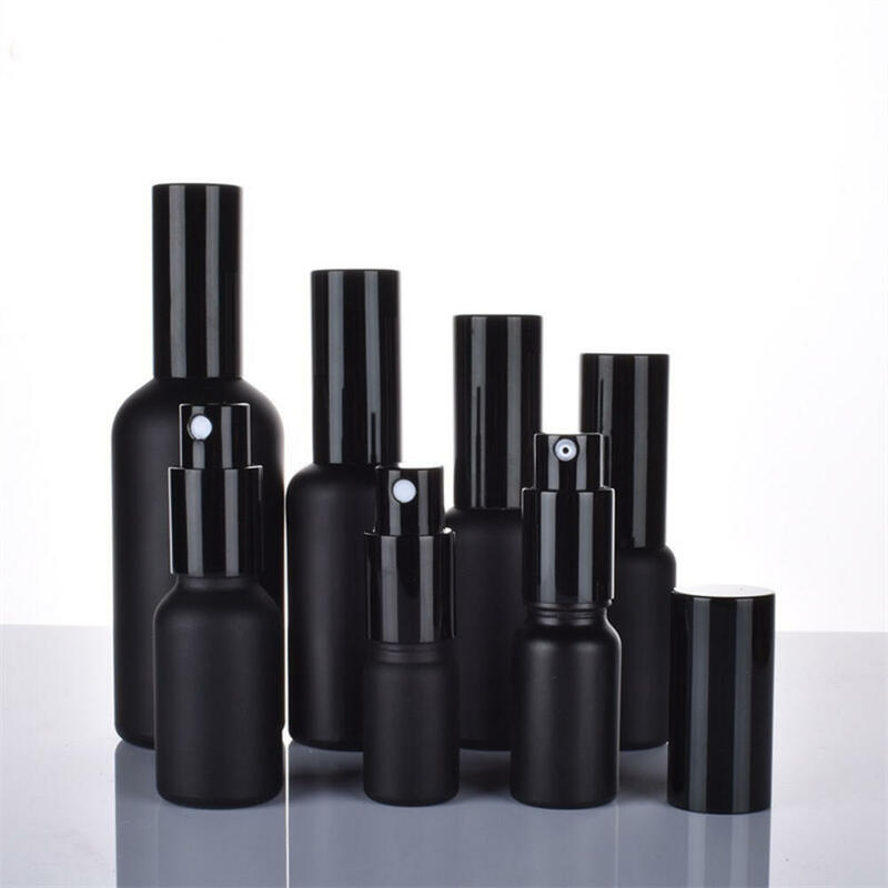 Black Glass Empty Perfume Spray Bottle 5ml-100ml Fine Mist Atomizer Refillable Bottles Vial Essential Oil Cosmetic Pump Bottle