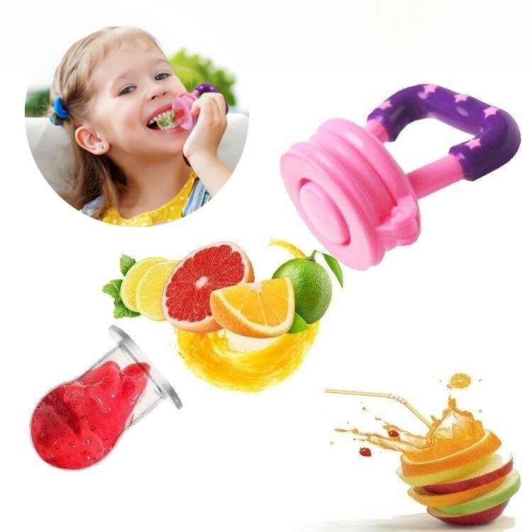 เครื่องป้อนผลไม้ของเล่นจุกนมปลอมอาหารสดสำหรับทารกผลไม้ฟันยางกระเป๋าซิลิโคนสำหรับเด็กวัยหัดเดิน