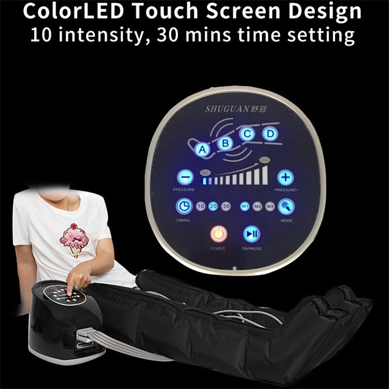 Syeosye 4 Cavity Air Compression Massager Leg Foot Circulation Pressotherapy Air Promote Blood Relaxation Pain Relief