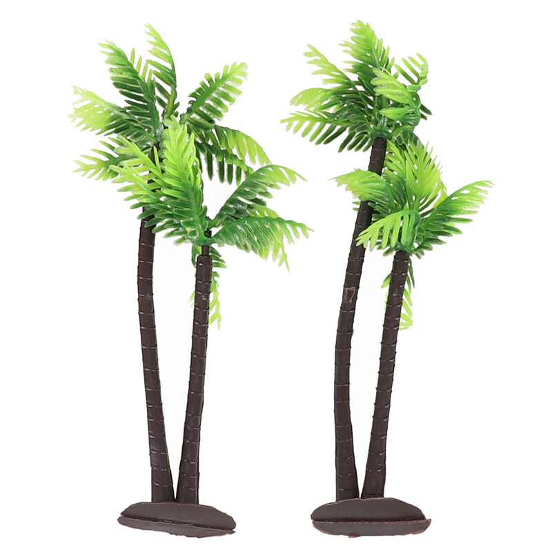 5Pcs Plastic Coconut Palm Tree Miniature Plant Pots Bonsai Craft Micro Landscape DIY Decor Living Room Study Decor Craft Model
