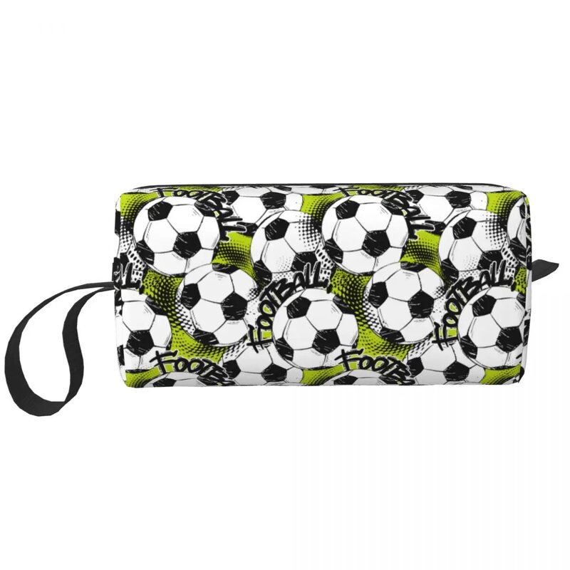Football Sport Balls Soccer Cosmetic Bag for Women Makeup Bags Travel Water Resistant Toiletry Bag Organizer Merch