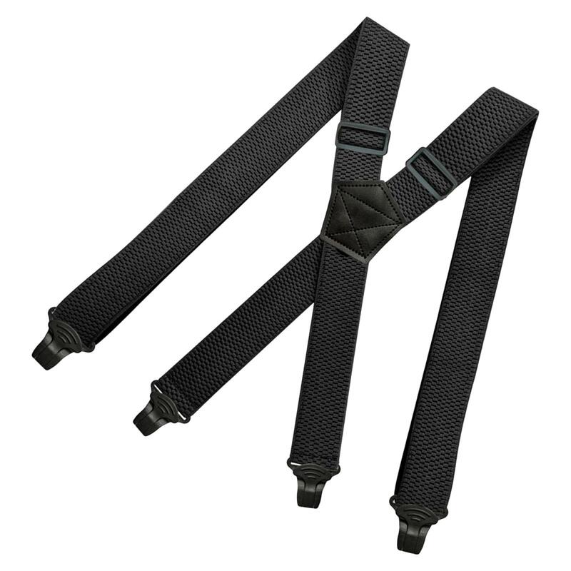 Suspender kasual pria dan wanita, tali elastis tipe x tugas berat 4 klip
