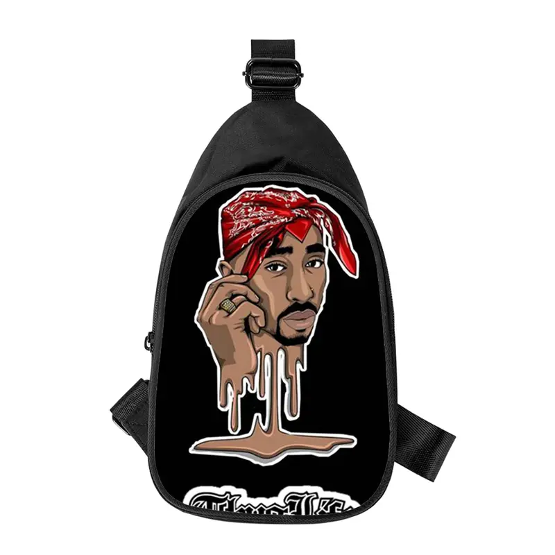 Raper 2pac piosenkarz Tupac Print New Men Cross Chest Bag Diagonally Women Shoulder Bag Husband School Waist Pack Male chest pack