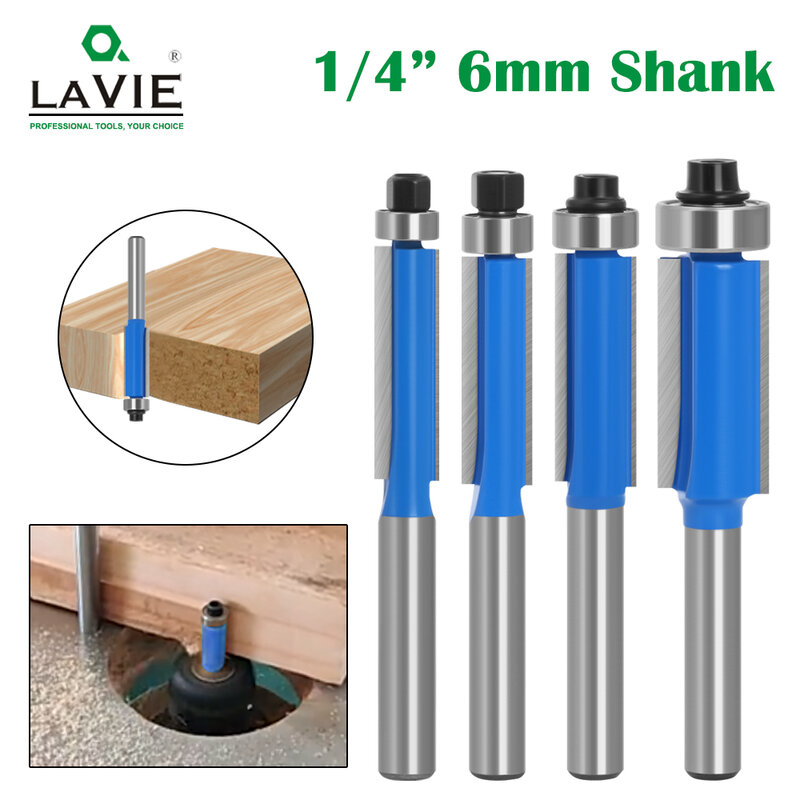 Lavie 1pc 6mm Schaft Hochwertiger Fräser Unterputz mit Lager fräser für die Holz bearbeitung h06016 h07016