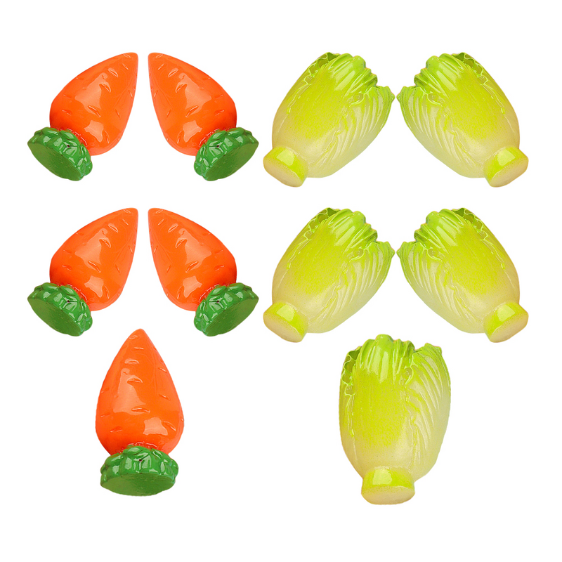 10 Pcs Fruit and Vegetable Model Vegetables Miniatures Fake Cabbage Carrot Tiny Artificial Small Simulated