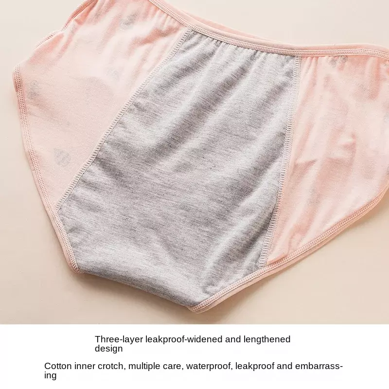 1 szt. Miękkie majtki dla dzieci modalne dziewczęce majtki dla nastolatek bielizna menstruacyjna śliczna różowa bielizna