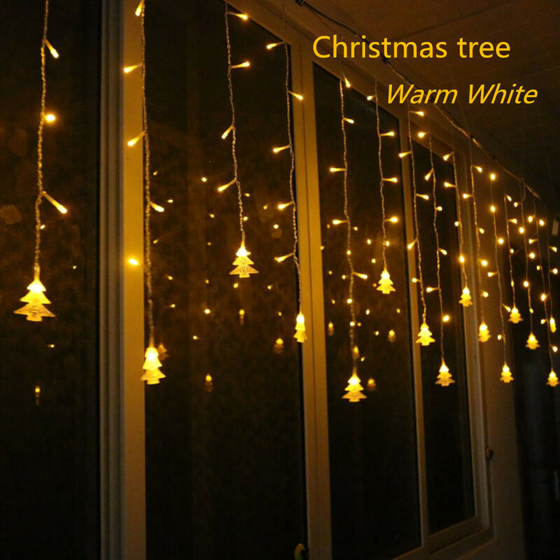 الاتحاد الأوروبي 220 فولت 4.5 متر 96 المصابيح الستار شجرة عيد الميلاد جليد سلسلة أضواء الجنية أضواء عيد الميلاد السنة الجديدة أضواء حفل زفاف الديكور