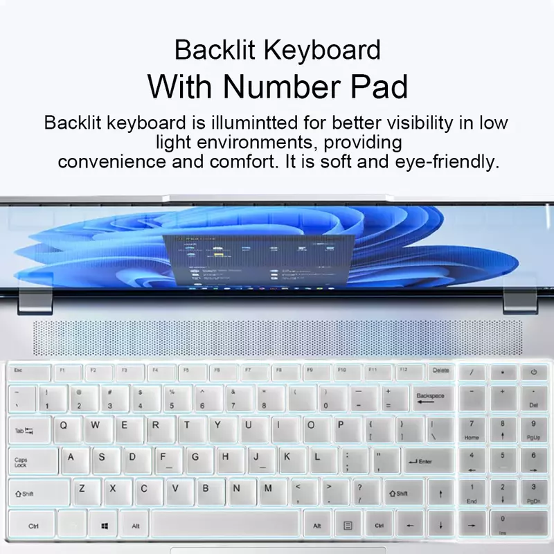 Laptop 16inch M16 N95 DDR5 12GB RAM 2TB SSD Backlit Keypad 0.5s Fingerprint Recognition Window 11 HD Camera Portables Computer