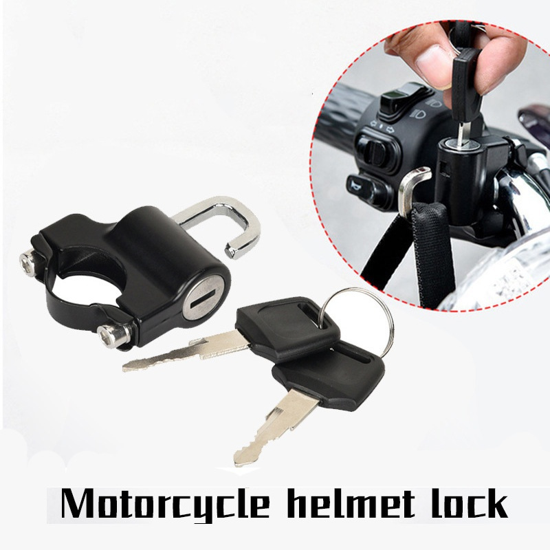 Bloqueo de casco antirrobo para manillar de motocicleta eléctrica, bloqueo de Metal de seguridad Universal, 22mm-26mm con juego de llaves