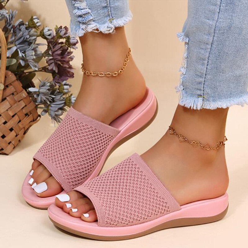 Zapatillas de verano para Mujer, Sandalias planas informales para interiores y exteriores, Zapatos de playa