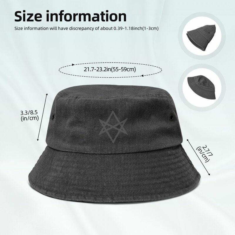 The Unicursal Hexagram - grey Bucket Hat Bobble Hat Anime Hat Luxury Man custom Man Women's
