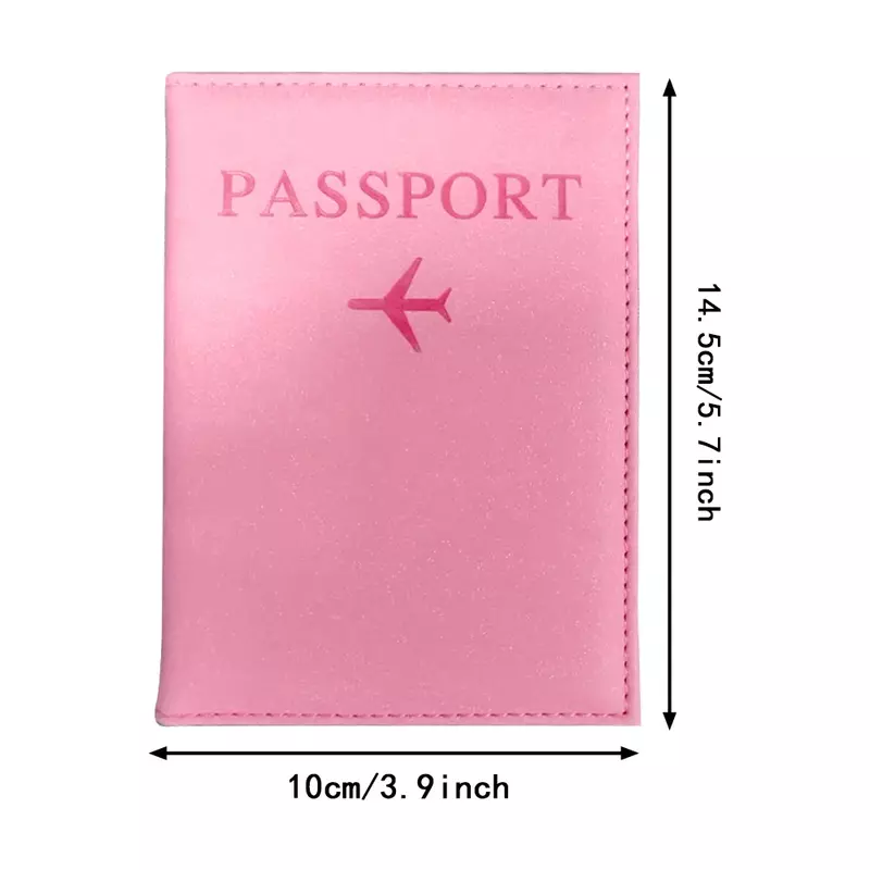 2024 Passport Covers Airplane Travel Passport Protective Cover PU Passport Holder ID Card Cover UV Printing Black Letter Series