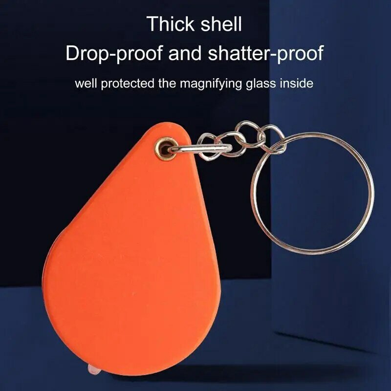 Opvouwbare Vergrootglas Kleine Handheld Opvouwbare Sleutelhanger Vergrootglas Draagbare Oranje Vergrootglas Voor Ouderen Thuis Vergrootglas Voor
